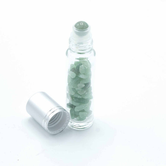 Essential Oil Roller Bottle - Aventurine - Silver Cap