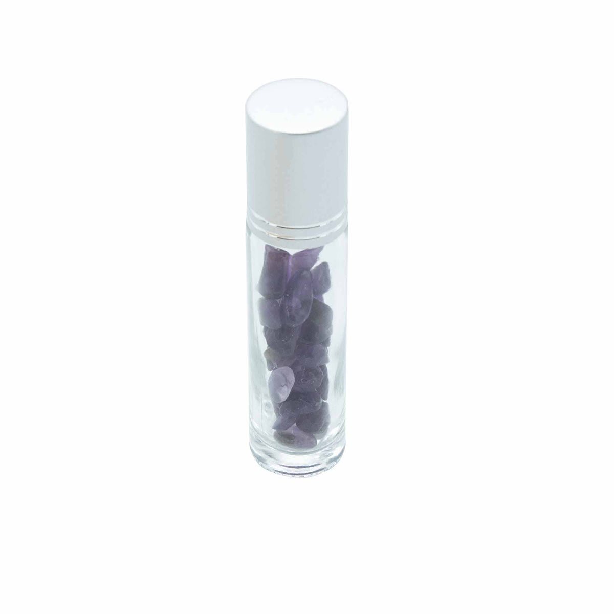 Essential Oil Roller Bottle - Amethyst - Silver Cap
