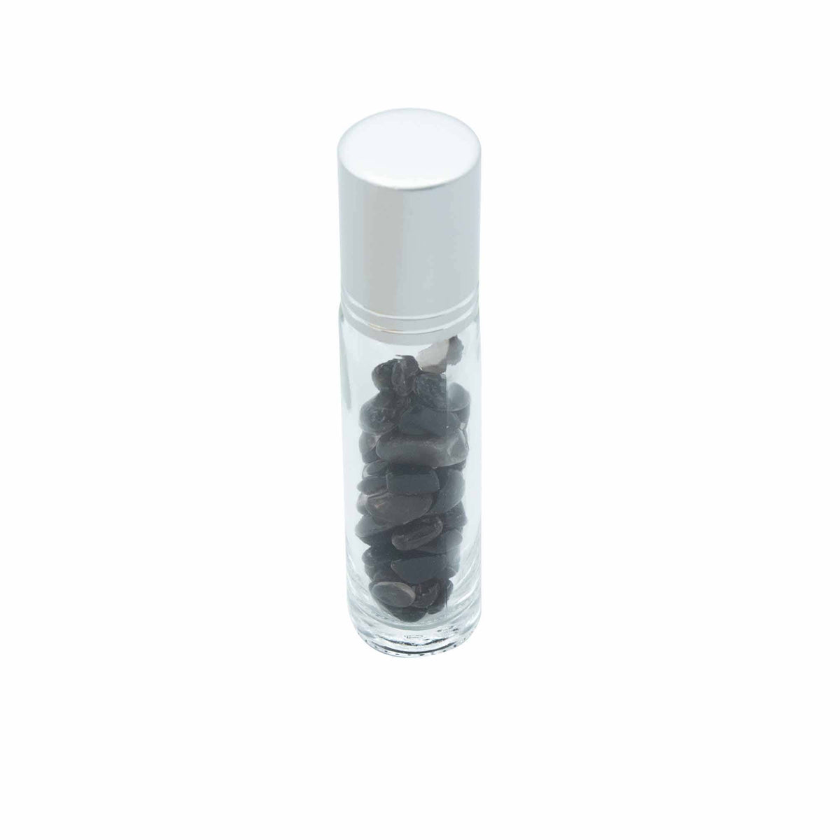 Essential Oil Roller Bottle - Black Tourmaline - Silver Cap
